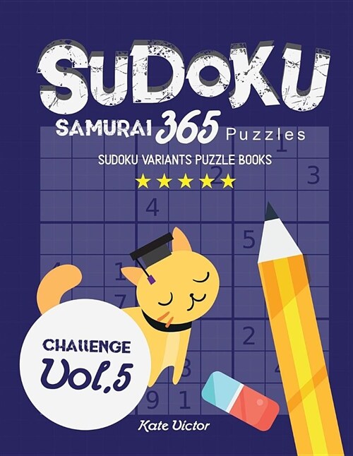 Sudoku Samurai 365 Puzzles Challenge Vol.5: Sudoku Variants Puzzle Books (Paperback)