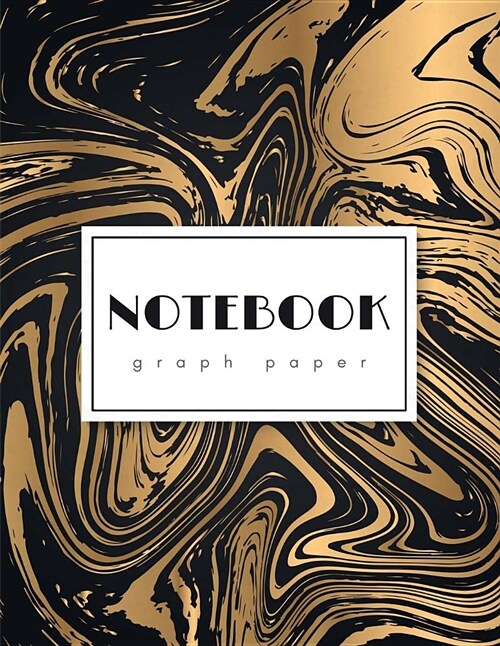 Graph Paper Notebook: 1/4 Inch Squares Glam Gold & Black Marble Soft Cover Large (8.5 X 11 Inches) Letter Size 120 Square Grid Pages Blank Q (Paperback)