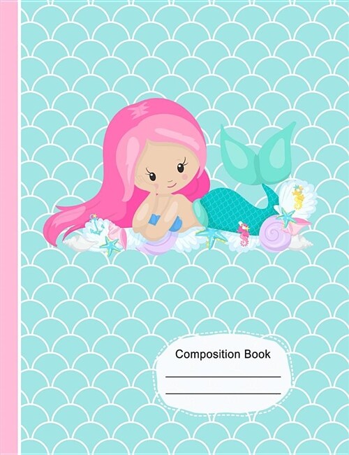 Cute Pink Hair Mermaid Girl and Friends Composition Notebook 4x4 Quad Ruled Paper: 200 Graph Pages 7.44 X 9.69 Book, Graph Paper Journal, School Math (Paperback)