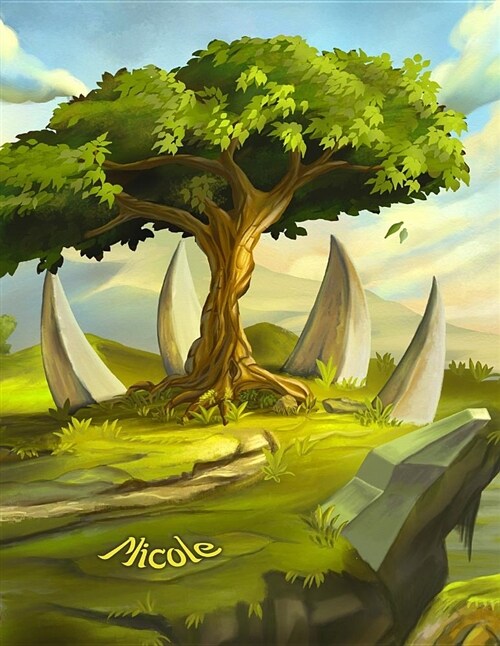Nicole: Fantasy Landscape Themed Personalized Book with Name, Cute Notebook, Journal or Diary to Write In, 105 Lined Pages, Bi (Paperback)