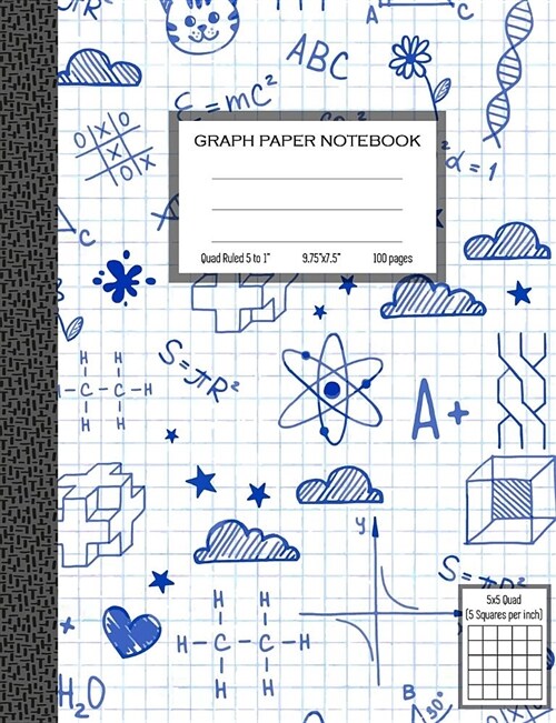 Graph Paper Notebook, Quad Ruled 5 Squares Per Inch: Math and Science Composition Notebook for Students (Paperback)