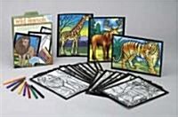 Wild Animals Stained Glass Coloring Kit [With Vellum Style Sheets & Colorful Markers] (Other)
