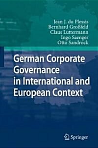 German Corporate Governance in International and European Context (Hardcover)
