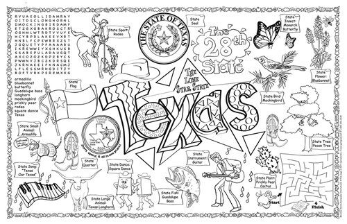 Texas Symbols & Facts Funsheet - Pack of 30 (Loose Leaf)