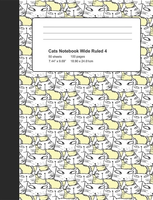 Cats Notebook Wide Ruled 4: Lined Composition Book (Paperback)