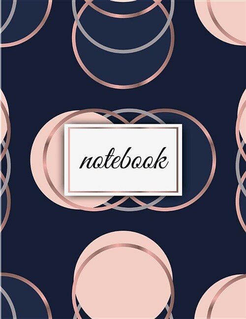 Notebook: Unlined Plain Glam Notes Large (8.5 X 11 Inches) Letter Size 120 Pages Art Deco Pastel Geometric Soft Cover (Paperback)