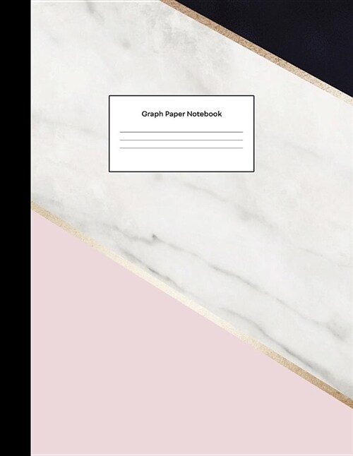 Graph Paper Notebook: Pink White Black Marble Cute Math Composition Book Quad Ruled 1/4 Inch (.25) Squares Graphing Paper for Students Larg (Paperback)