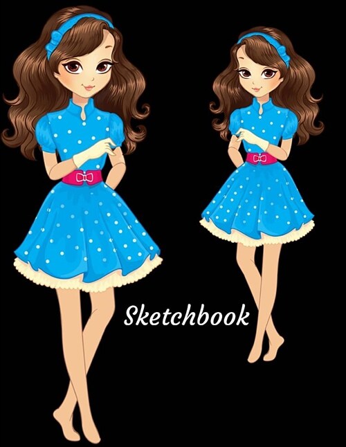 Sketchbook: Cute Girl Sketchbook for Children: 100+ Pages of 8.5 X11 Large Blank Sketch Book for Drawing or Doodling, Sketchpad fo (Paperback)