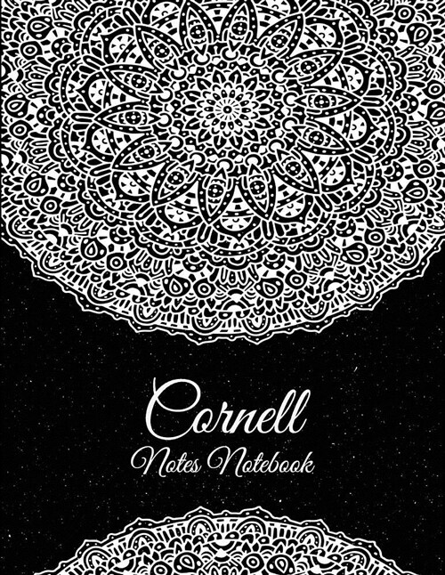 Cornell Notes Notebook: Black Mandala Art Cover, 8.5 X 11 Cornell Notes Journal, Note Taking Notebook, Cornell Note Taking System Book, School (Paperback)
