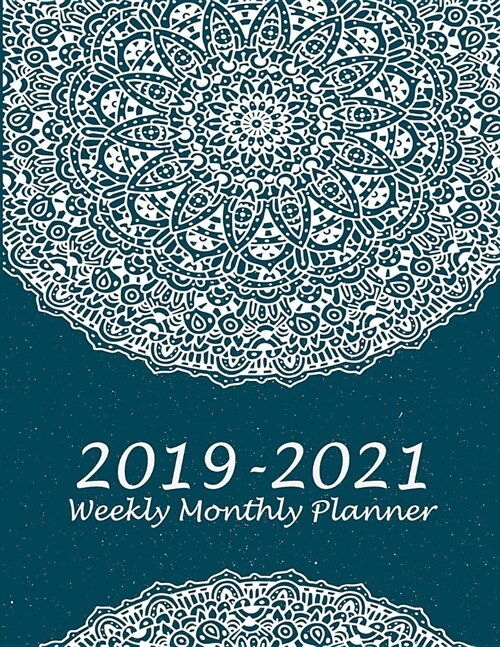 2019-2021 Weekly Monthly Planner: Beauty Blue Art Books, 8.5 x 11 Three Year Planner Academic 2019-2021 Calendar NoteBook (36 Months Calendar Planne (Paperback)