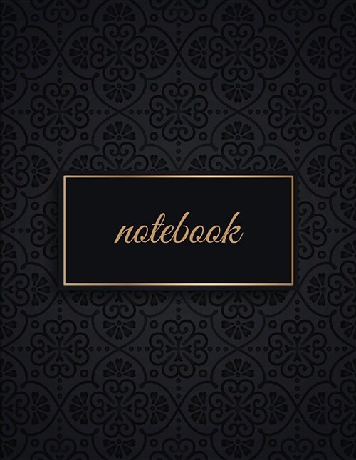 Notebook: Unlined Plain Glam Notes Large (8.5 X 11 Inches) Letter Size 120 Pages Gold & Black Luxury Soft Cover (Paperback)