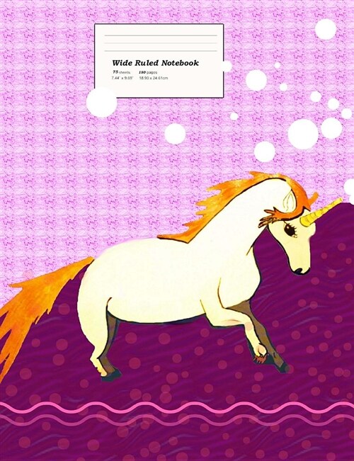 Magical Unicorn: A Wide Ruled 150 Pages / 75 Sheets Composition Notebook 7.44 by 9.69 Inches (Paperback)