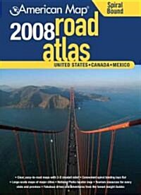American Map 2008 Road Atlas United States Canada Mexico (Paperback, Spiral, Large Print)