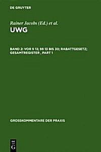 VOR 13; 13 Bis 30; Rabattgesetz; Gesamtregister (Hardcover)