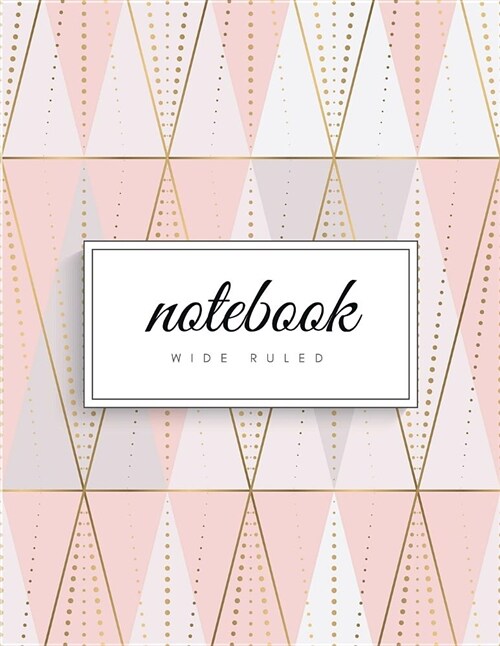 Wide Ruled Notebook: Art Deco Scandinavian Pastel Soft Cover - Large (8.5 X 11 Inches) Letter Size - 120 Pages - Lined Glam Notes (No Margi (Paperback)