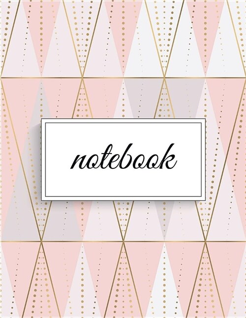 Notebook: Unlined Plain Glam Notes Large (8.5 X 11 Inches) Letter Size 120 Pages Art Deco Scandinavian Pastel Soft Cover (Paperback)