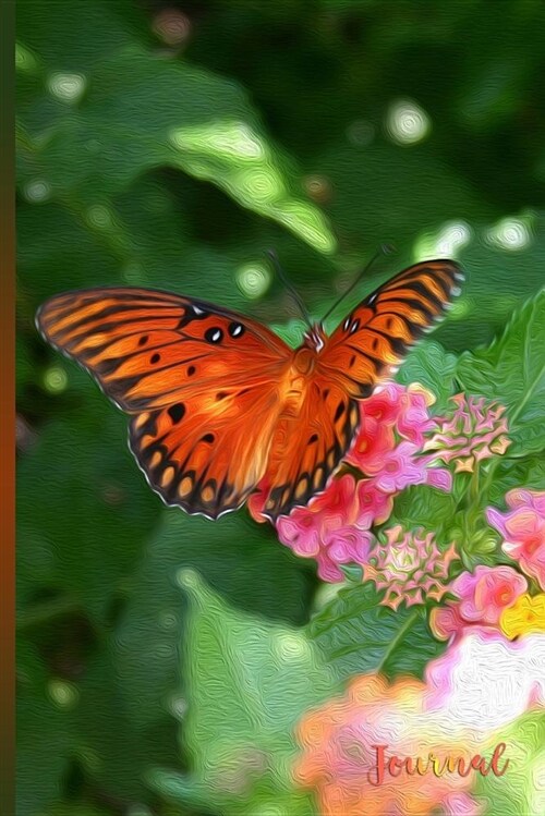 Journal: Painted Butterfly Garden 6x9 In. (152.4mmx228.6mm) Journal (Paperback)