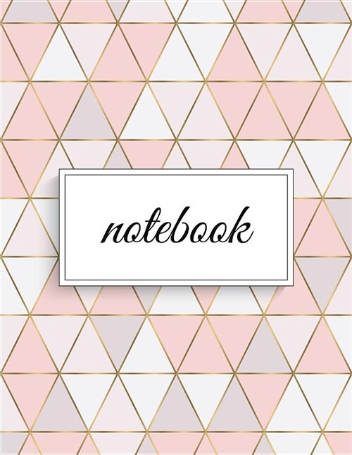 Notebook: Unlined Plain Glam Notes - Large (8.5 X 11 Inches) Letter Size - 120 Pages - Art Deco Scandinavian Pastel Soft Cover (Paperback)