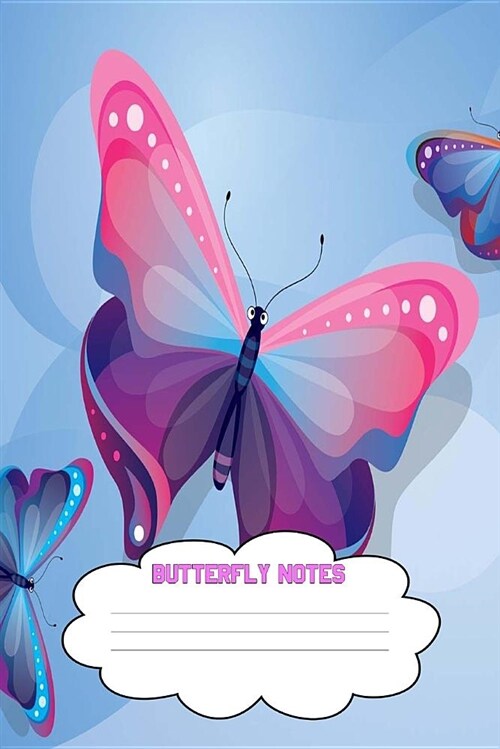 Butterfly Notes: Butterfly Journal Notebook 6 X 9 100 Pages Dot Grid Line Paper (Paperback)
