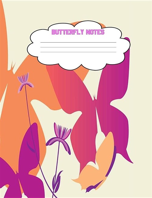 Butterfly Notes: Butterfly Composition Notebook 7.44 x 9.69 100 Pages Dot Grid Line Paper Bullet Journal (Paperback)