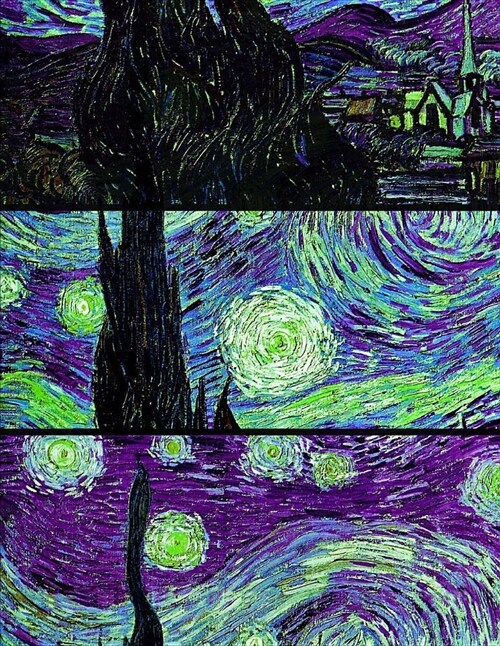 Notebook: Large Blank Notebook (Drawings, Illustrations) Van Gogh Modern Adaptation (Paperback)
