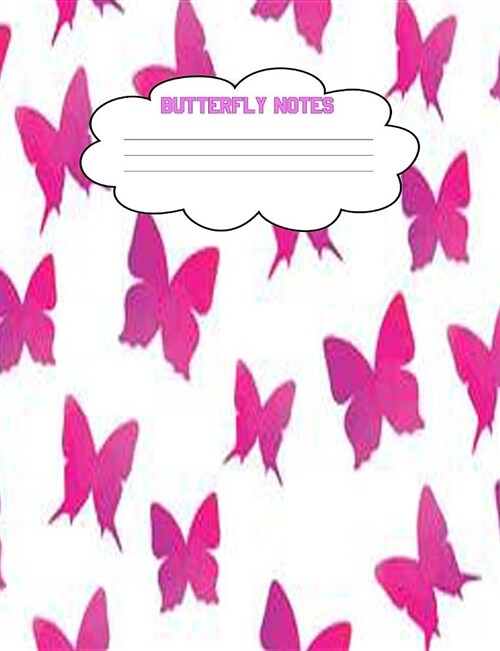 Butterfly Notes: Butterfly Composition Notebook 7.44 X 9.69 100 Pages Dot Grid Line Paper Bullet Journal (Paperback)