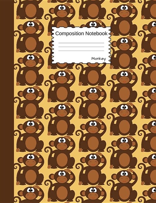 Monkey Composition Notebook: Cute Cartoon Animal Graph Paper Book for Girls, Boys and Teens, for Students and Teachers, for School and Work, Journa (Paperback)