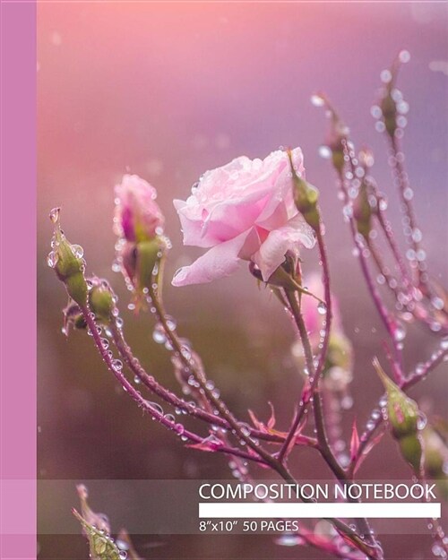 Composition Notebook: Pink Roses in Rain, Journal, Essay Book, Diary or Composition Book (Paperback)