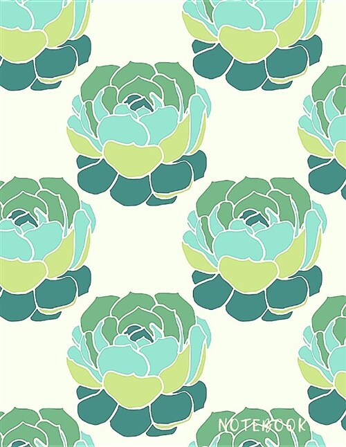 Notebook: Large Lined Notebook Succulents (Paperback)