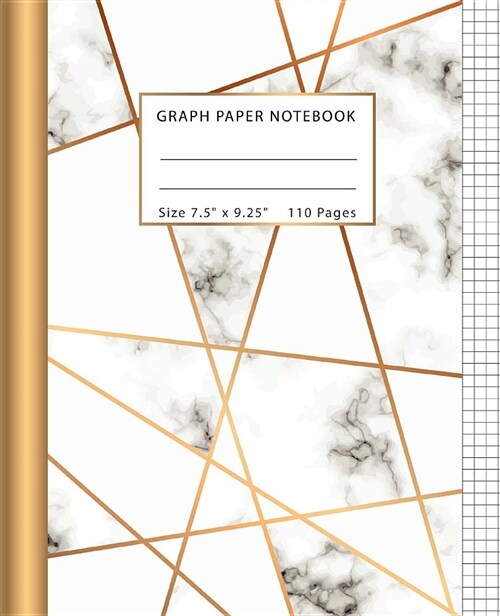 Graph Paper Notebook 7.5 x 9.25 110 Pages: Blank Quad Ruled 5x5, Squared Graphing Paper, Composition Notebook for College Students, Science Math Mat (Paperback)