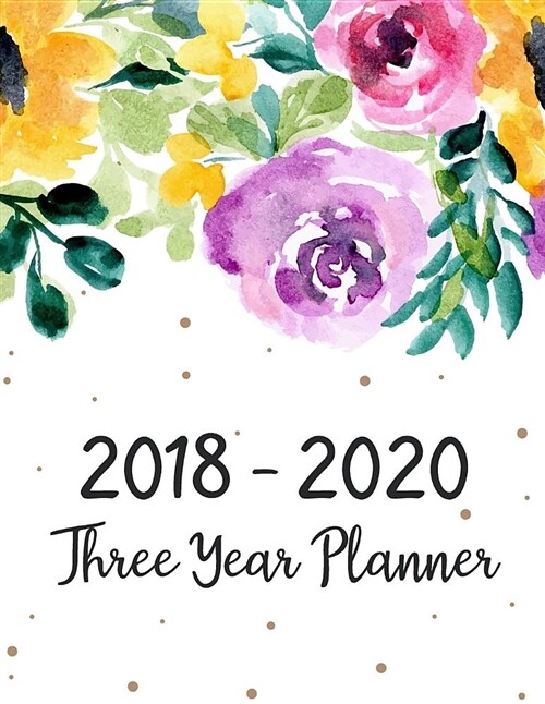 2018 - 2020 Three Year Planner: Three Years - Daily Weekly Monthly Calendar Planner - 36 Months January 2018 to December 2020 for Academic Agenda Sche (Paperback)