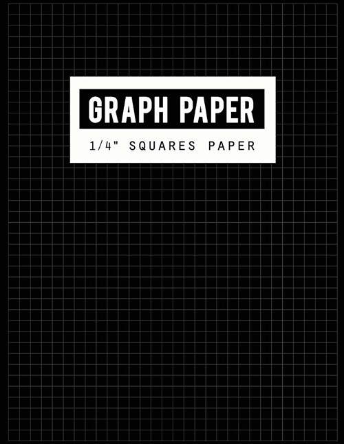 Graph Paper 1/4 Squares Paper: Black Lines Law Ruled Letter, Writing Paper Notebook, Letter-sized lined paper is college ruled and oriented, Black li (Paperback)