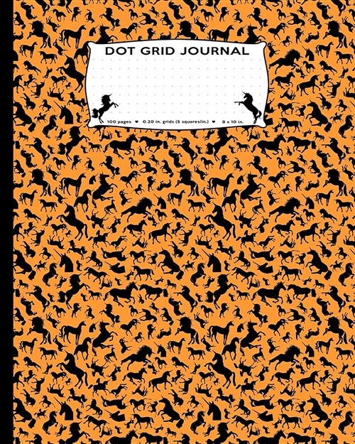 Dot Grid Journal: Large Unicorns All Over Pattern, Dot Grid Journal Flexible Precise Journaling or Easy Drawing, Games, Connecting Boxes (Paperback)