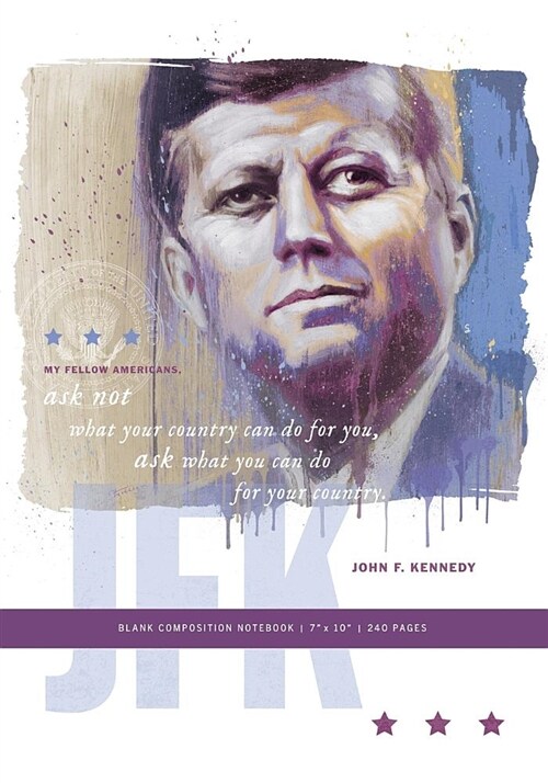 JFK Composition Journal 7x10: 240 Pages (120 Spreads) College Ruled, with Dotted Rule + Margin / Notebook for Students, Artists, Engineers, Scientis (Paperback)