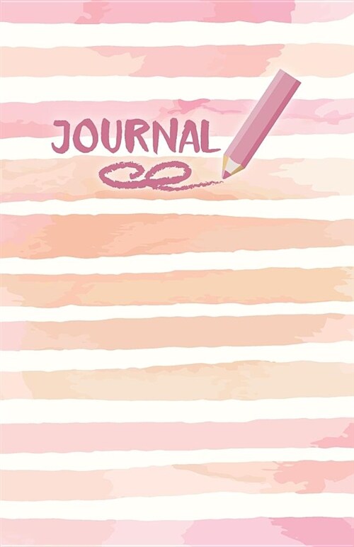 Journal: Bullet Journal and Planner, 150 Dot Grid Pages, 5.5x8.5, Pink Watercolor Stripes (Paperback)