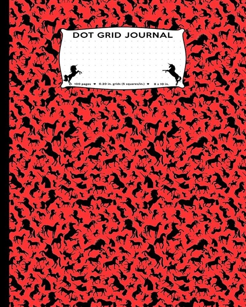 Dot Grid Journal: Large Unicorns All Over Pattern, Dot Grid Journal Flexible Precise Journaling or Easy Drawing, Games, Connecting Boxes (Paperback)