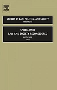 Law and Society Reconsidered: Special Issue (Hardcover)
