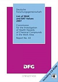 List of MAK and BAT Values 2007 (Paperback, CD-ROM, 1st)