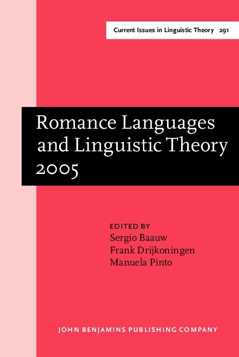 Romance Languages and Linguistic Theory 2005 (Hardcover)