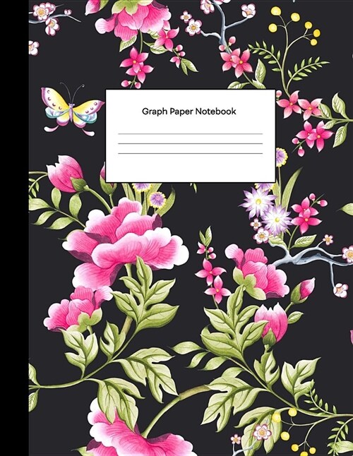 Graphing Paper Notebook: Blank Math Composition Book Quad Ruled 4 X 4 (.25) Graphing Paper Pink Floral (Paperback)