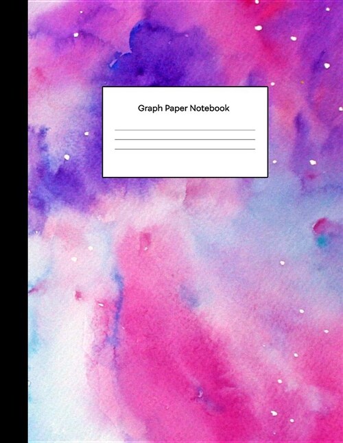 Graph Paper Notebook: Blank Math Composition Book Quad Ruled 4 X 4 (.25) Graphing Paper Watercolor Space (Paperback)