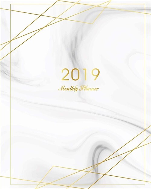 2019 Monthly Planner: Marble Cover 12 Months Calendar Academic Agenda Schedule Organizer Journal Notebook to Do List Personal Planner Januar (Paperback)