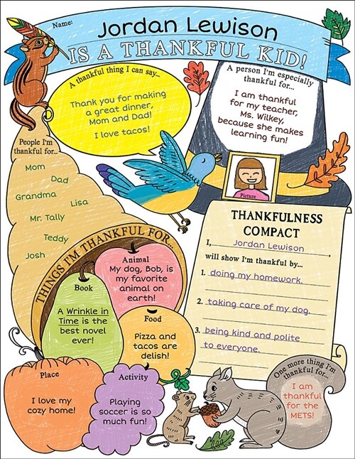 Personal Poster Set: Im a Thankful Kid! (3-6): Write-And-Read Learning Posters Ready for Kids to Display with Pride! (Other)