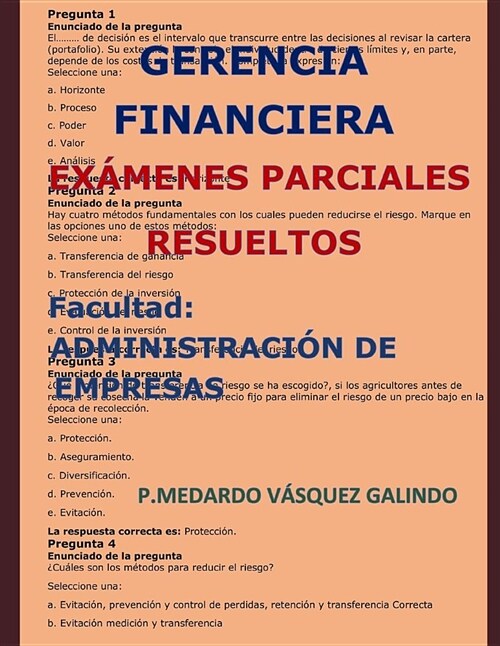 Gerencia Financiera-Ex (Paperback)