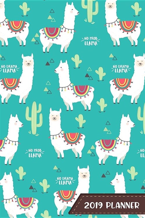 2019 Planner Cute Cactus and No Drama Llama: Dated 365 Daily, 52 Week and Monthly Planner Journal Planner Calendar Schedule Organizer Appointment Note (Paperback)
