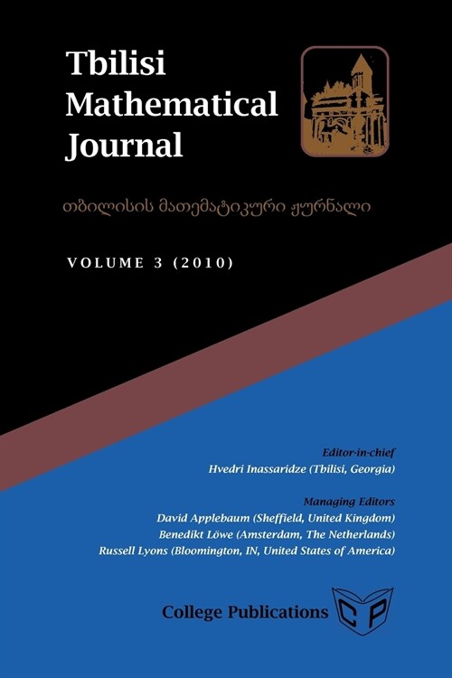Tbilisi Mathematical Journal Volume 3 (2010) (Paperback)