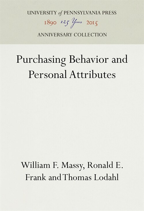 Purchasing Behavior and Personal Attributes (Hardcover)