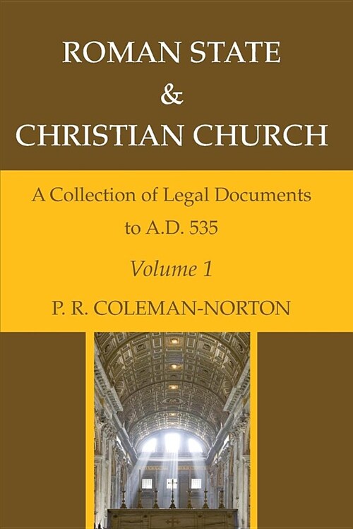 Roman State & Christian Church Volume 1 (Paperback)