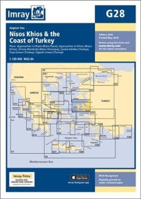 Imray Chart G28 : Nisos Khios & the Coast of Turkey (Sheet Map, folded, New ed)