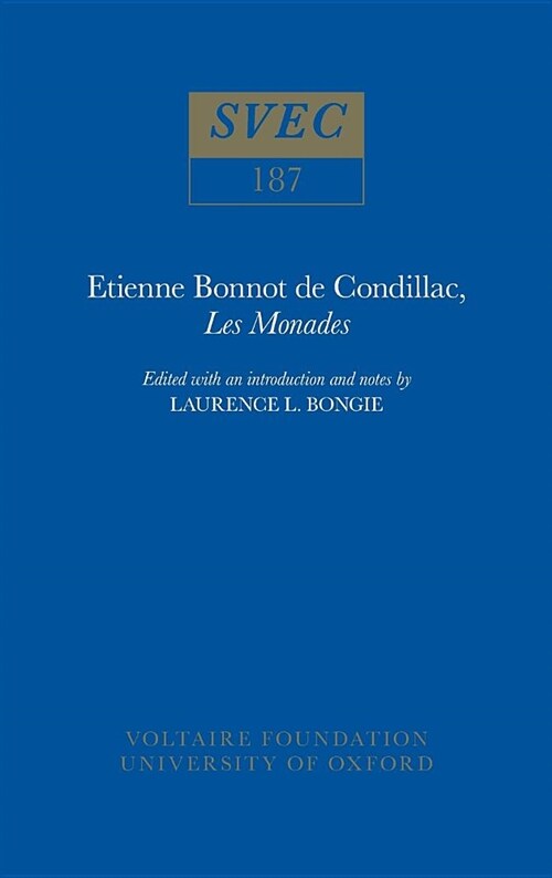 Etienne Bonnot de Condillac, Les Monades (Hardcover)